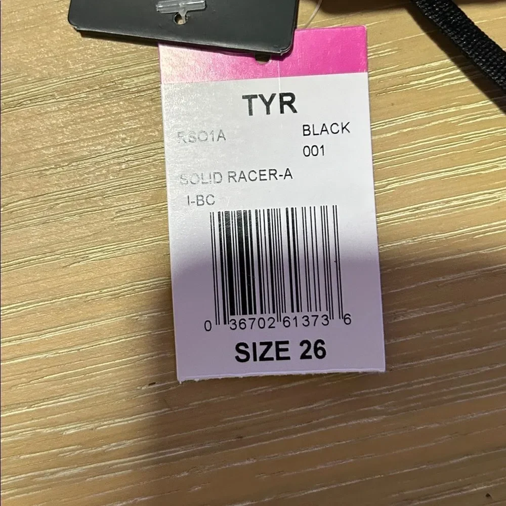 TYR RS01A Solid Racer Black, Size 26, NWT